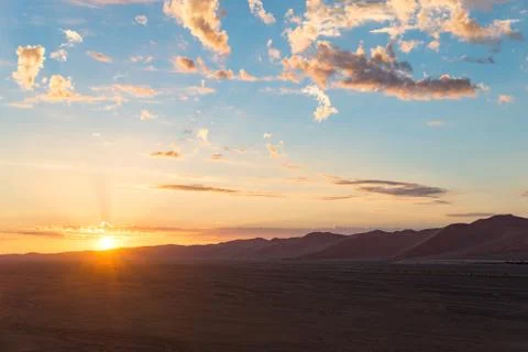 Sunset in the desert, Sossusvlei, Namibia Stock Photos