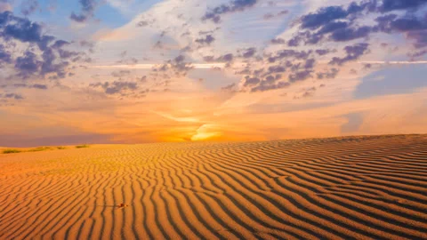 Sunset in a desert time lapse scene Stock Footage 295926655