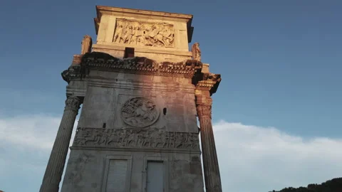 Sunset on the deserted colosseum square, without tourists due to the lockdown Stock Footage 133459050