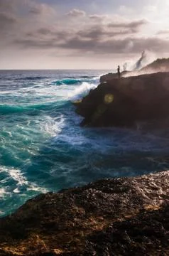 Sunset on devil's tear Stock Photos