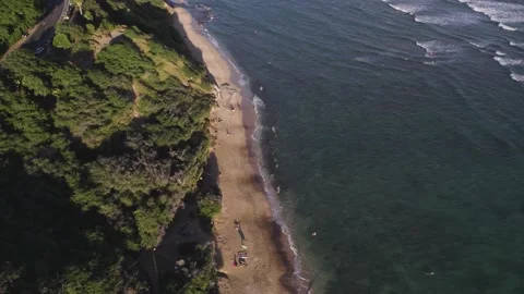 Sunset at Diamond Head Beach on Oahu, Hawaii Stock Footage 170903383