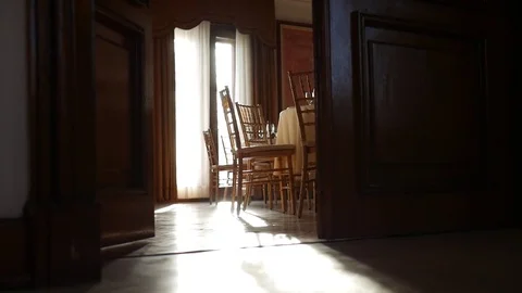 Sunset Dining Room In Residence, Chairs For Special Events Video stock 79096575