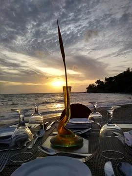 Sunset dinner Stock Photos