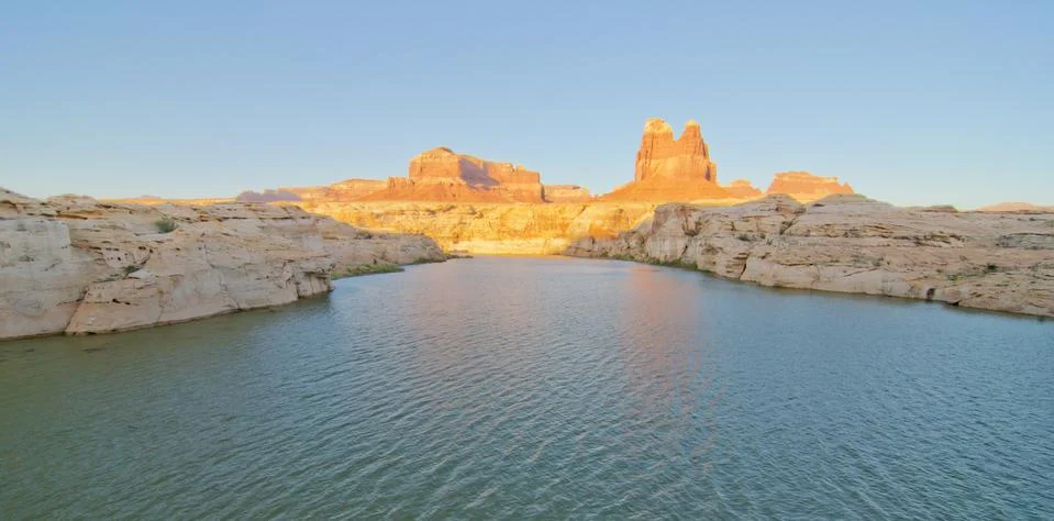Sunset at the dirty devil river at glen canyon, ut Stock Photos