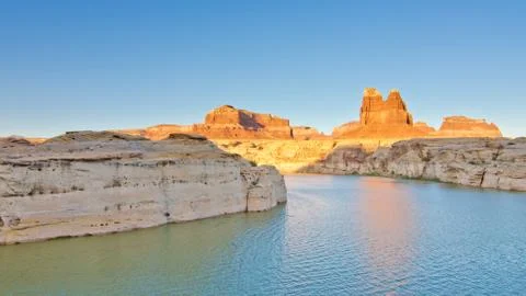 Sunset on the dirty devil river at glen canyon, ut 写真素材