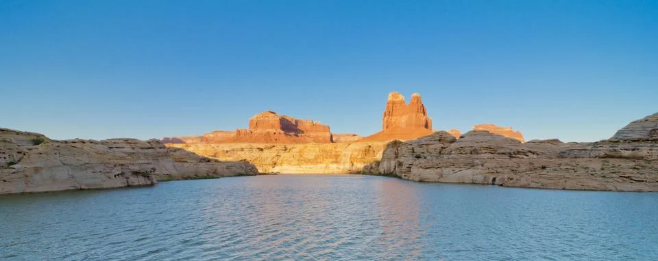 Sunset at the dirty devil river at glen canyon, ut 写真素材