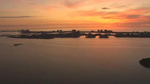 Sunset Distant Clearwater Beach Video stock 10714934