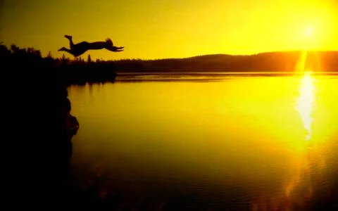 Sunset Dive Stock Photos