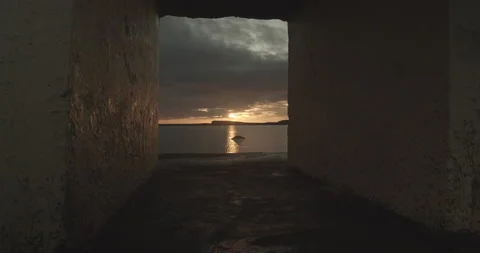 Sunset From Dive Tower Window Stock Footage 150088441