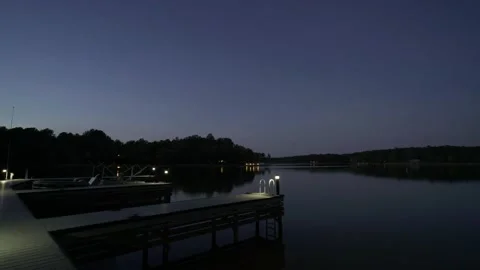 Sunset dock American lake Stock Footage 239756886