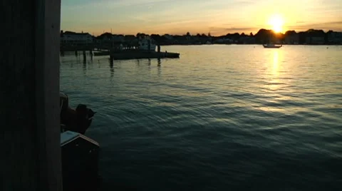 Sunset From Dock Stock Footage 7728312