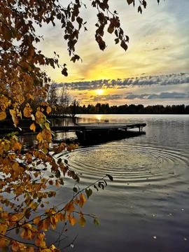 Sunset at the dock Foto stock