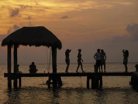 Sunset at the dock Fotos Stock