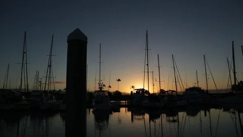 Sunset At The Docks Stock Footage 104805244