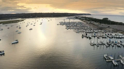 Sunset at docks in the Hamptons Vídeos de archivo 141150070