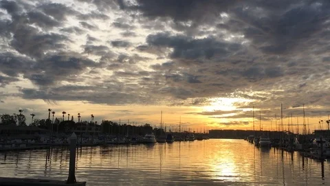 Sunset at the docks in Marina Del Rey Video stock 87231628