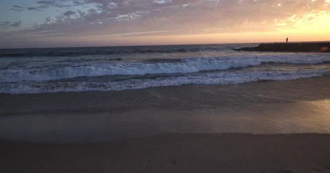 Sunset at Dockweiler Beach Stock Footage 239033812
