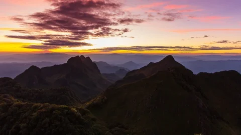 Sunset Doi Luang Chiang Dao Mountians Landmark Nature Travel Place Of Chiang Mai Stock Footage 101342052