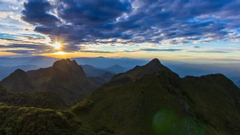 Sunset Doi Luang Chiang Dao Mountians Landmark Nature Travel Place Of Chiang Mai Stock Footage 101363240