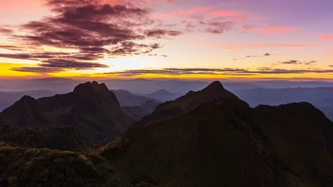Sunset Doi Luang Chiang Dao Mountians Landmark Nature Travel Place Of Chiang Mai Vidéo 101363389