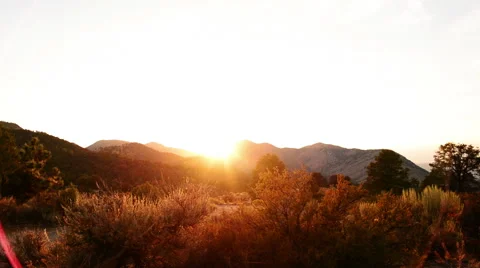 Sunset Dolly 02 Right Sierra Nevada Mts California Stock Footage