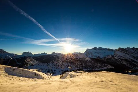Sunset in dolomiti Stock Photos
