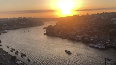 Sunset at Douro River Stock Footage 197510085