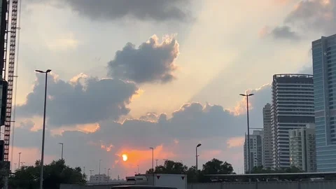 Sunset in downtown Video stock 231106374