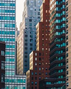 Sunset in Downtown Manhattan Stock Photos