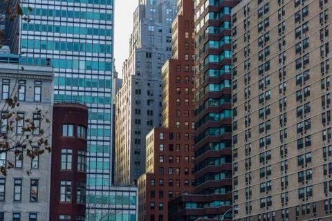 Sunset in Downtown Manhattan Stock Photos