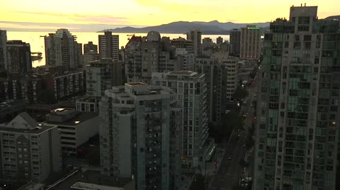Sunset in Downtown Vancouver Stock Footage 4778723