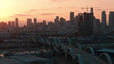 Sunset Downtown View 库存影片 250972005