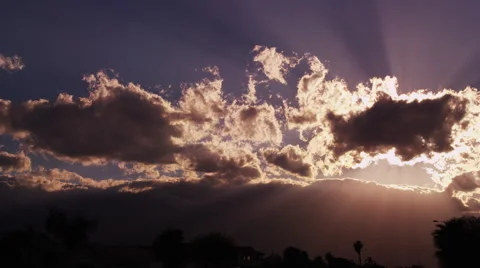 Sunset with Dramatic Clouds Stock Footage 59370416
