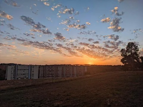 .sunset with dramatic clouds Stock Photos