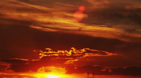 Sunset with Dramatic Clouds in Time Lapse Video stock 59369945