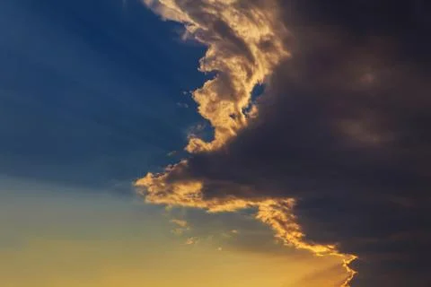 Sunset dramatic sky clouds cloud cloudscape Stock Photos