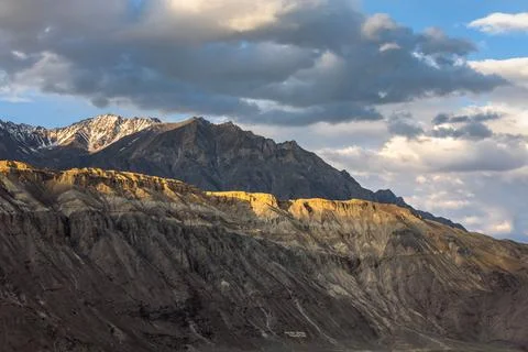 Sunset dramatic sky in Karakorum mountains Stock Photos