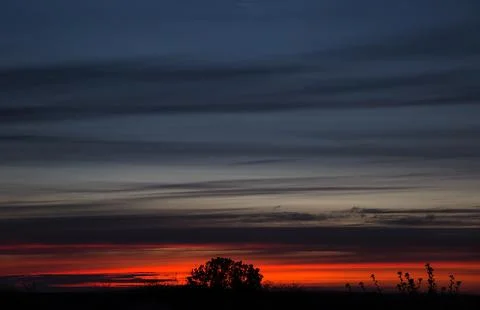 Sunset dramatic sky Stock Photos