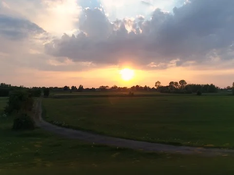 Sunset drive Holland - Looking outside side window Stock Footage 77265627
