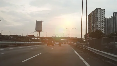 Sunset drive Hyper lapse 库存影片 105460203