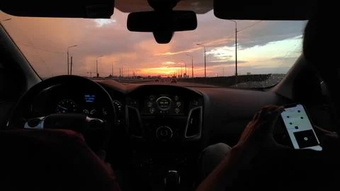 Sunset drive Stock Photos