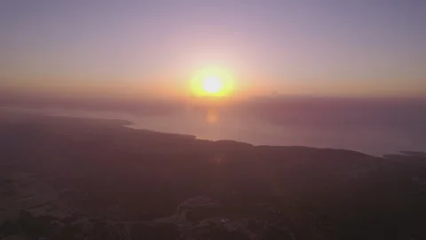 Sunset Drone Flight Over Karpaz Peninsula: Stunning Aerial Views of Northern Stock Footage 329929374