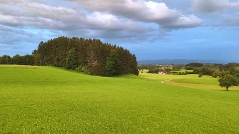 Sunset Drone Flight Rolling Hills Allgäu Switzerland Alpine Meadows Stock Footage 315298056