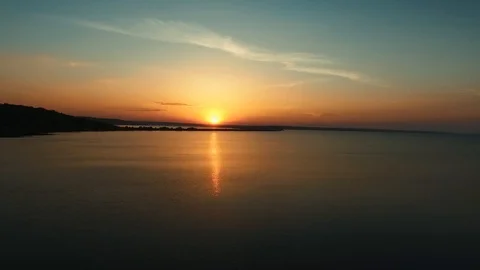 Sunset from drone Stock Footage 99438304
