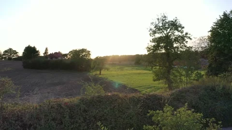 Sunset - Drone Footage 4K - Without Colorgrading Vídeo Stock 135403761
