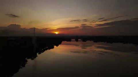 Sunset drone footage 스톡 동영상 170568754