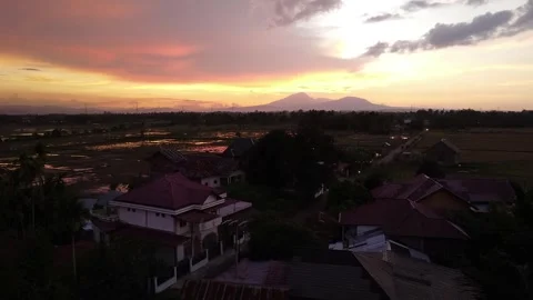 Sunset drone footage Stock Footage 243058278