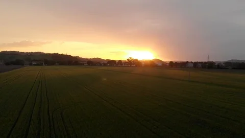 Sunset drone Landscape Vídeos de archivo 89171493