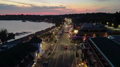 Sunset Drone Mainstreet Stock Footage 218413055