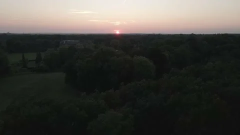 Sunset - Drone moves to Sun Stock Footage 194427589